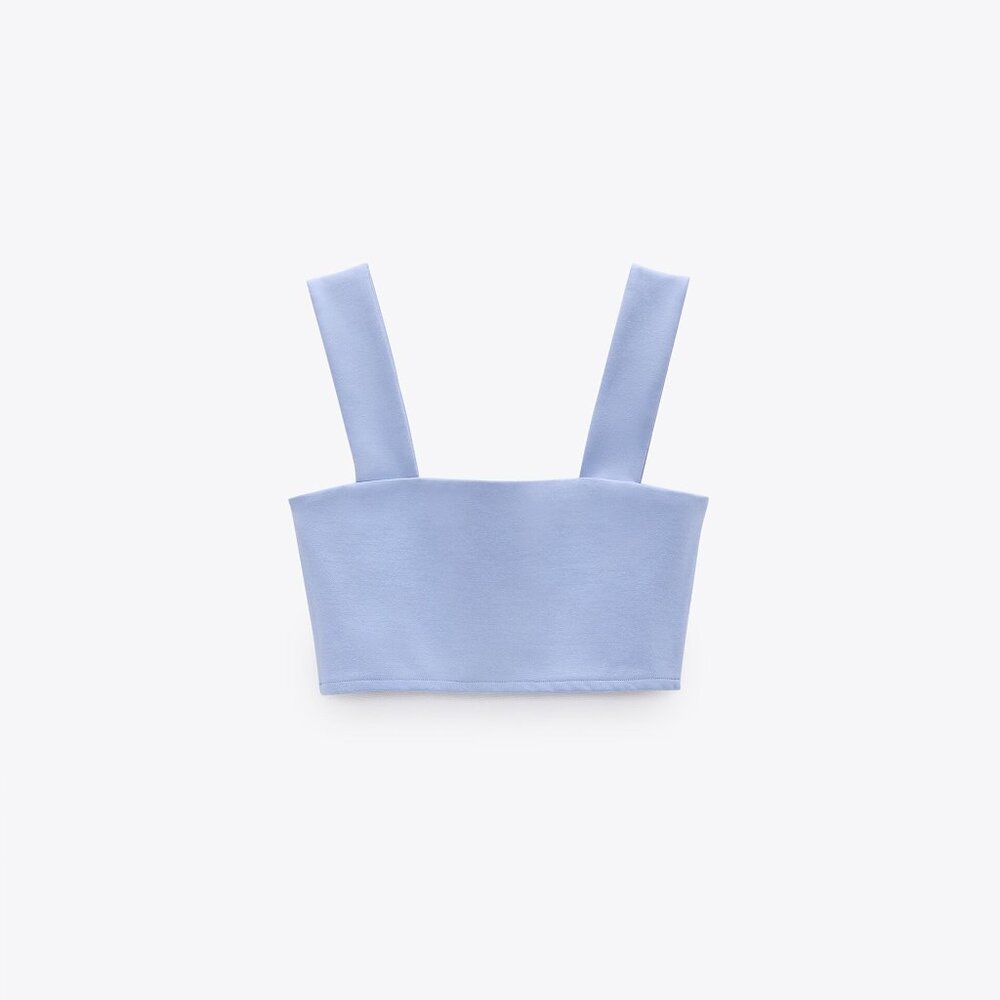Zara Light Blue Crop Top